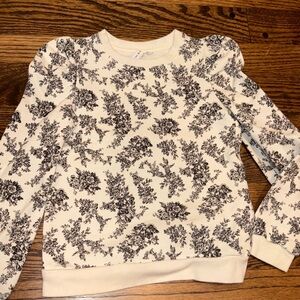 Janie & Jack Puff Sleeve Floral Sweatshirt